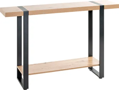 Produktbild von HAKU Konsole Nachtkonsole Beistelltisch Eiche hell, schwarz  - Metall, Spanplatte, B/H/T: 120x82x30 cm