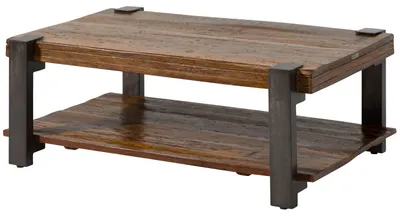Produktbild von MASSIVMOEBEL24.DE Couchtisch Altholz 120x70x45 natur lackiert LYON #150