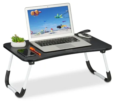 Laptoptafel für Bett & Sofa, klappbar, 26x63x40 cm, schwarz