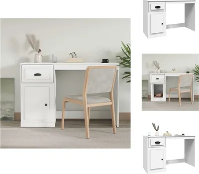 Produktbild von vidaXL Schreibtisch mit Schublade Weiß 115x50x75 cm Holzwerkstoff -  Schreibtische