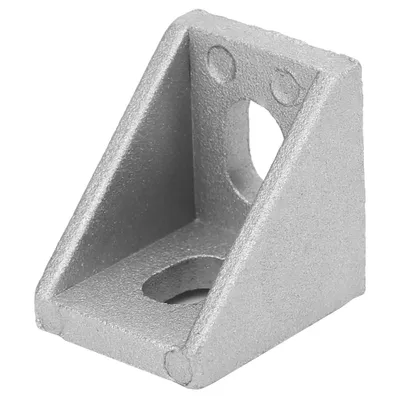 Imagen del producto de Soporte de esquina para perfil de aluminio, soporte de esquina en forma de L para perfil de aluminio, soporte de esquina de ángulo recto, soporte de esquina con 2 agujeros, soporte para perfil de aluminio 2020