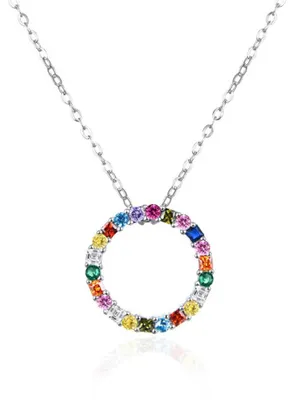 Immagine prodotto di Anello collana in argento con zirconi colorati AGT-N032C ( Catena, ciondolo)