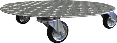 Image de Rouleau à fleurs, support pour plantes AluGrip-R200 jusqu'à 200 kg, intérieur/extérieur, aluminium 200 mm, tôle striée en aluminium 2,5/4
