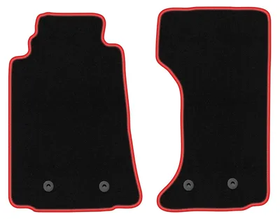 Produktbild von Fußmatten Automatten Velours Schwarz/Rot für Mazda MX-5 III 2005-2015 Set 2-tlg