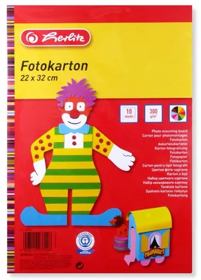 Produktbild von herlitz Fotokarton - 22 x 32 cm - farbig - 10 Blatt