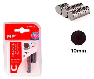 Obrázek produktu pro Magnetické upevňovací prvky, průměr 10 mm, 30 kusů, balení v blistru