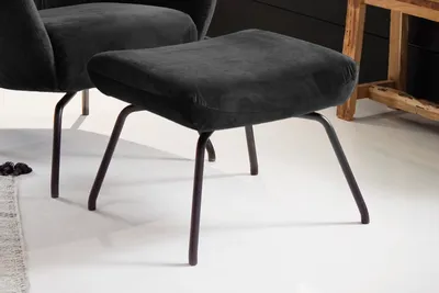 Produktbild von KAWOLA Hocker LOTTE Polsterhocker velvet schwarz
