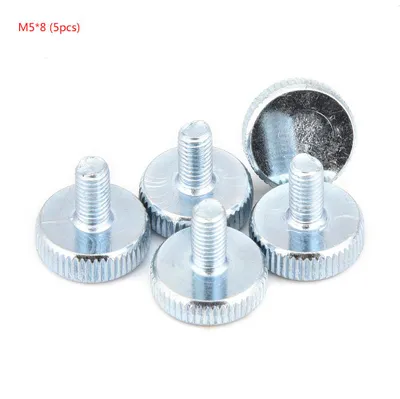 Produktbild von M5 verzinkte Flachkopfschrauben aus Kohlenstoffstahl mit Rändelkopf (M5*8; 5 Stück)