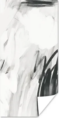 Produktbild von MuchoWow® Poster Kunst - Schwarz - Weiß - Abstrakt 75x150 cm - Dekoration für die Wände