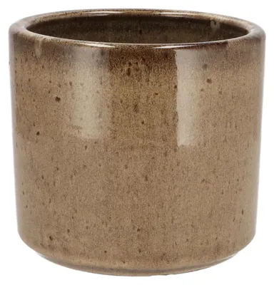 Produktbild von DK Design Blumentopf - rund - Braune Glasur - taupe - 12x13 cm - glanzend