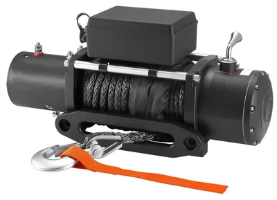 Obrázok produktu pre Elektrický navijak, nosnosť 6100 kg, 12 V DC navijak pre nákladné vozidlá s syntetickým lanom 9,5 mm x 26 m, bezdrôtové a káblové diaľkové ovládanie, vodotesnosť IP55 pre ťahanie terénnych SUV, džípov, prívesov a lodí