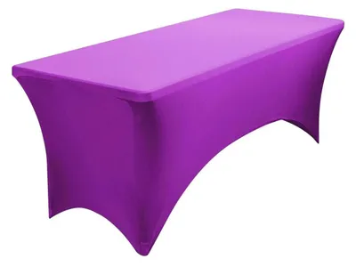 Immagine prodotto di Tovaglia elasticizzata rettangolare, 6 piedi, color lilla, ideale per tavoli da pranzo, banchetti e feste