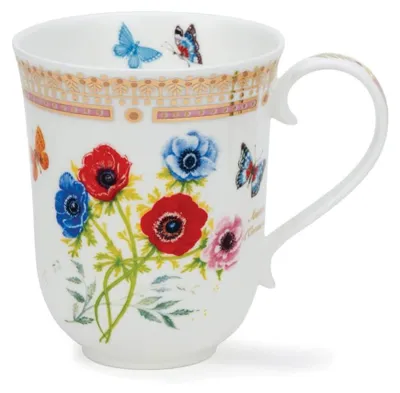 Bone-China-Becher 0,33 L Blumenmotiv Anemone