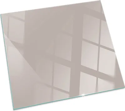 Imagen del producto de Color: Beige claro. Placa de vidrio para: estufa de leña. Placa de vidrio para chimenea. Cristal protector. Placa de protección contra chispas. Placa de vidrio resistente al fuego. Placa de protección contra el calor. Protección de suelo de vidrio. Dimensiones: 60x60 cm