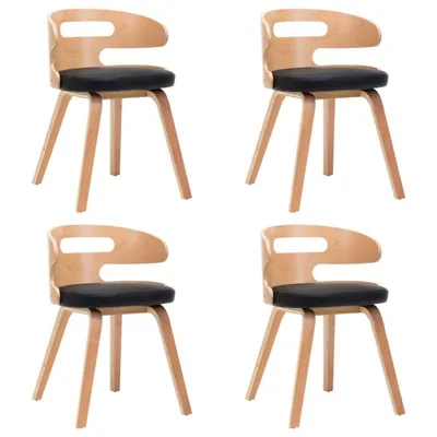 Produktbild von Esszimmerstühle 4 Stk. Schwarz Bugholz und Kunstleder