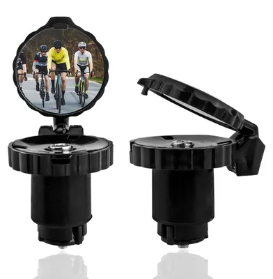 Immagine prodotto di Specchietti per bicicletta, 2 pezzi, mini, HD, rotazione a 360°, pieghevoli, universali, per manubrio da 21-22 mm