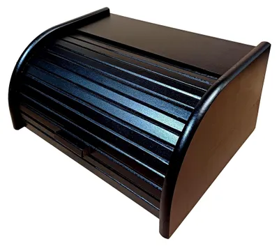 Produktbild von Brotbox aus Holz, aufrollbar oder klappbar, verschiedene Ausführungen, Schwarz, Groß