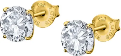 Image de Boucles d'oreilles élégantes en plaqué or avec Swarovski transparent LP2005-4 / 5