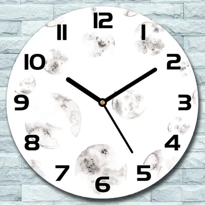 Produktbild von Wanduhr aus Glas Rund fi 30 Mondkunst Quarz Deko Schlafzimmer Büro