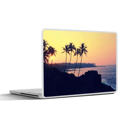 Produktbild von MuchoWow® Laptop Aufkleber Sticker Cover Meer - Palme - Abend - Landschaft 31x22.5 cm - Laptop-Deko