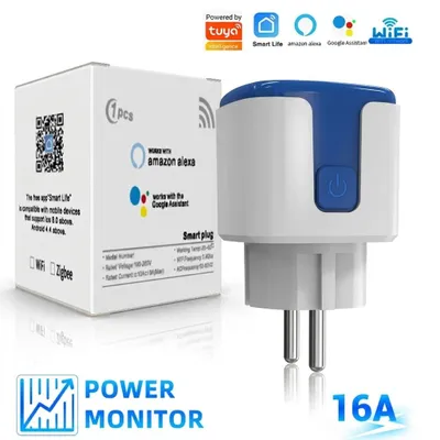 Produktbild von 16A Smart Steckdose mit App Steuerung,WLAN Steckdose,Smart Plug,Kompatibel mit EU Steckdosen,Zeitschaltuhr,Alexa & Google Home Kompatibel