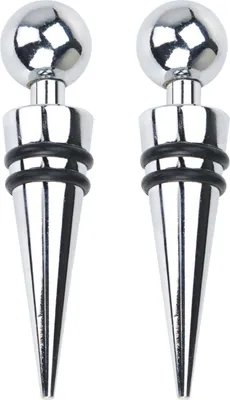 Image de Bouchons de vin réutilisables, métal, lot de 2