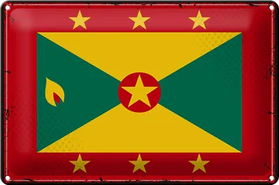 Produktbild von Blechschild Flagge Grenada 30x20cm Retro Flag of Grenada