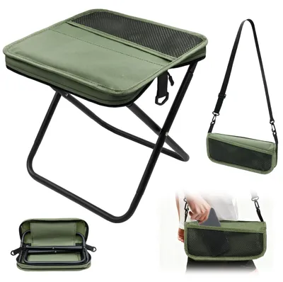 Image de Omgoods - Chaise de camping pliante et portable avec bandoulière - Vert