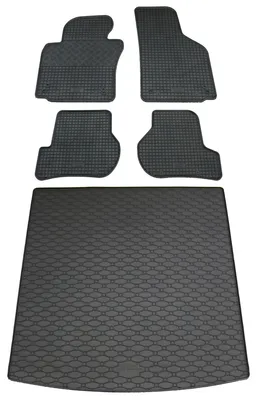 Gummi Fußmatten + Kofferraumwanne für VW Golf 5 Variant, Bj. 2003-2008, schwarz