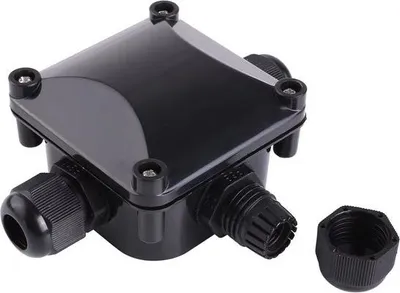 Image de Boîte de jonction triple - Boîte de câble étanche IP68 - Boîte de jonction électrique externe - Noir - Pour installation extérieure et souterraine - 5 pièces