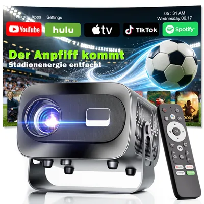 Image de Mini projecteur intelligent - 1000 lumens ANSI - Full HD 1080p - Android 13 - Wi-Fi et Bluetooth