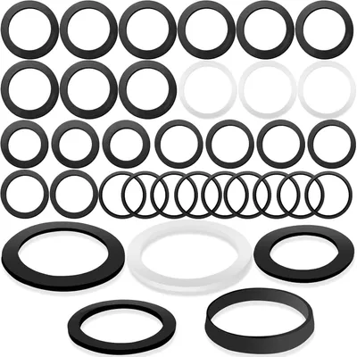 Productafbeelding van Afvoerset - 27 stuks - Hydraulische rubberen afdichting - Afdichtring - Zeefmand - Gootsteen - Afvoerafdichtring