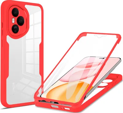 Produktbild von Schutzhülle für Honor 400 Pro, Eingebautem Displayschutz 360 Grad Komplettschutz Handyhülle Rot