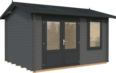 Produktbild von Gartenhaus Palmako Iris 9,6 m² inkl. Fußboden 404 x 340 cm dunkelgrau-anthrazit