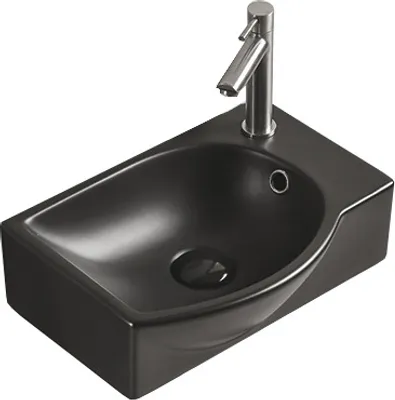 Produktbild von Mexen Mista Aufsatzwaschbecken links 40 x 28 cm, Schwarz matt - 22174085L