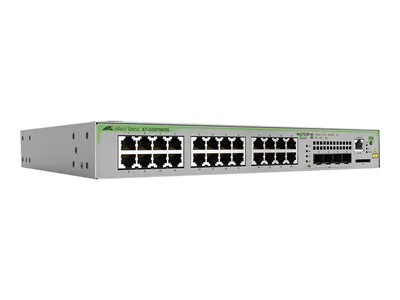 Immagine prodotto di Allied Telesis CentreCOM AT-GS970M/28 - Switch - L3 - gestito - 24 x 10/100/1000 + 4 x SFP (mini-GBIC) (Uplink) - Desktop