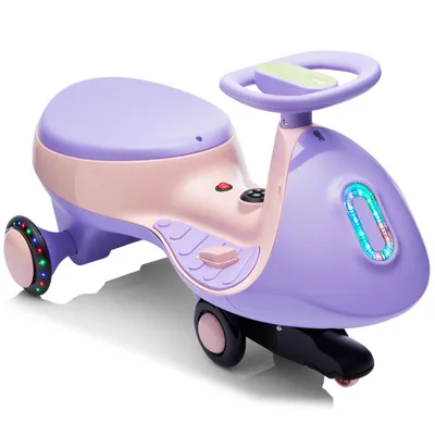 Immagine prodotto di Auto elettrica per bambini 12V, auto elettrica a pedali con 2 velocità e protezione antiribaltamento, Bluetooth, per bambini dai 3 anni in su, viola e rosa