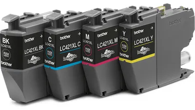 Obrázok produktu pre Brother LC421XLVAL Tlačová kazeta 1 ks Originálna čierna, azúrová, purpurová, žltá