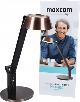 Produktbild von MaxCom ML4400, Kupfer, Homeoffice, Büro, Schwarz, IP20, SMD-LED-Modul, 48 Glühbirne(n)