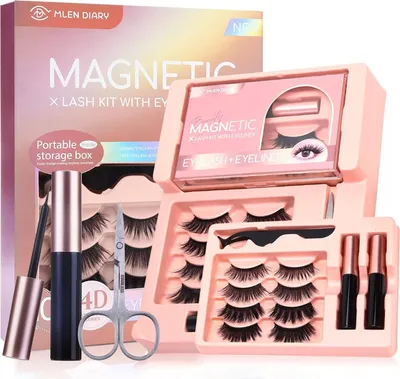 Image de Mlen Diary : faux cils magnétiques avec eye-liner et applicateur, lot de 10 paires