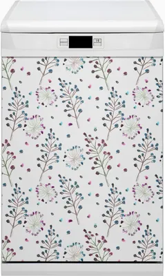 Obrázok produktu pre Magnetická fólia do umývačky riadu kuchynská magnetická podložka 45x80 cm dekor umývačka riadu - kvetinový motív