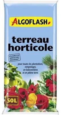 Produktbild von ALGOFLASH Terreau Horticole 50 L – Horticulture Topf- und Pflanzsubstrat mit NF U 42-001 Düngung