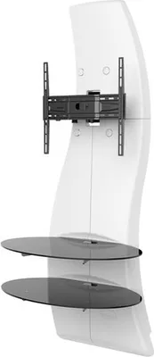Immagine prodotto di Porta TV 32-65 Meliconi 488092, WH, GHOST DESIGN 2500 ROTATION MAT, supporto a doppio braccio, staffa articolata, portata 30 kg, 2 ripiani