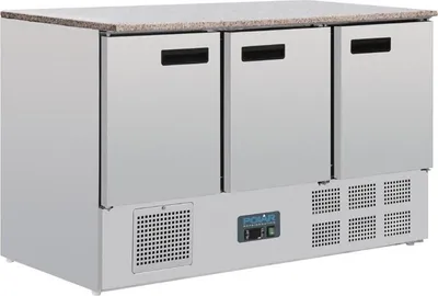 Zdjęcie produktu dla Lodówka blatowa Polar z marmurowym blatem, 3 drzwi, 368 l