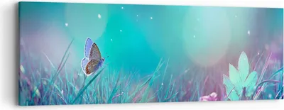 Produktbild von Bild auf Leinwand - Leinwandbild - Schmetterling Wiese Blume - 90x30cm - Wand Bild - Wanddeko - Leinwanddruck - Bilder - Kunstdruck - Wanddekoration - Leinwand bilder - Wandkunst - AB90x30-4077