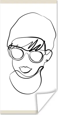 Produktbild von MuchoWow® Poster Frauen - Minimalismus - Linienkunst 20x40 cm - Plakat - Foto