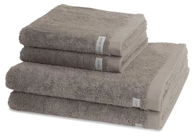 Produktbild von Ross Sinfonie 2 X Handtuch 2 X Duschtuch im Set Walkfrottee aus reiner Baumwolle 500 g/m², Hohe Saugkraft und flauschig weicher Griff, Gewebte Bordüre für elegante Optik