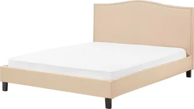 Produktbild von BELIANI Polsterbett Leinenoptik Beige Lattenrost 180 x 200 cm Elegant