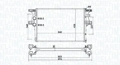 Obrázok produktu pre MAGNETI MARELLI Chladič, chladenie motora 350213204600