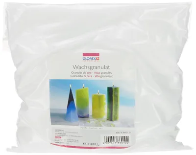 Produktbild von Glorex Wachsgranulat in Pastillenform, 1000 g, zur Kerzenherstellung